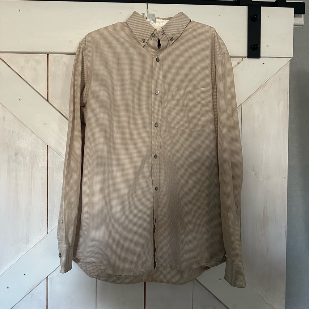 Banana Republic Men's Tan Button-Down Shirt